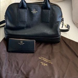 Kate Spade Black Leather Bag & Wallet